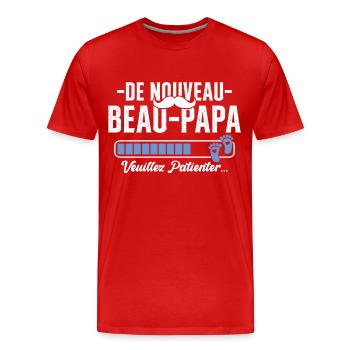 Nouveau Beau Papa Cadeau Père Cool - T-shirt bio Premium Homme - rouge - Devant - Damien (186cm)
