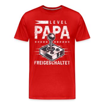 Zur Geburt für Papa, Frischgebackener Papa, Gaming - Männer Premium Bio T-Shirt - Rot - Vorne - Damien (186cm)