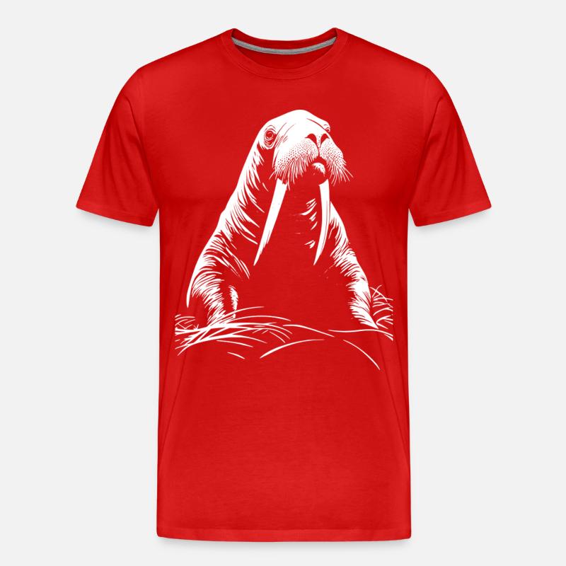 Walrus - Männer Premium Bio T-Shirt - Rot