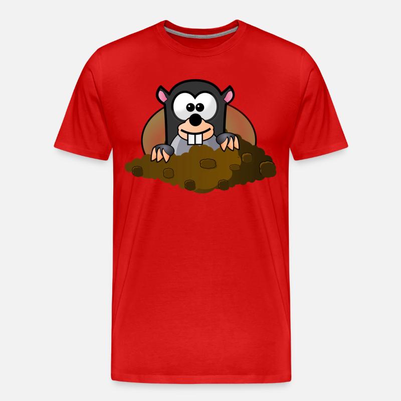 Tier Tiere Maulwurf - Männer Premium Bio T-Shirt - Rot