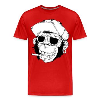 Monkey Smoke - Männer Premium Bio T-Shirt - Rot - Vorne - Damien (186cm)