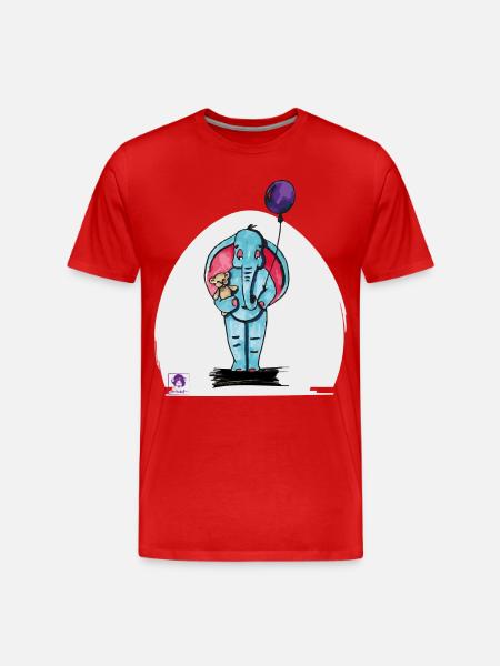 Elijah the elephant - Men's Premium Organic T-Shirt - red