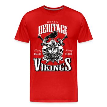 Viking Odin Thor Viking Norse Mythology - Men's Premium Organic T-Shirt - red - Front - Damien (186cm)