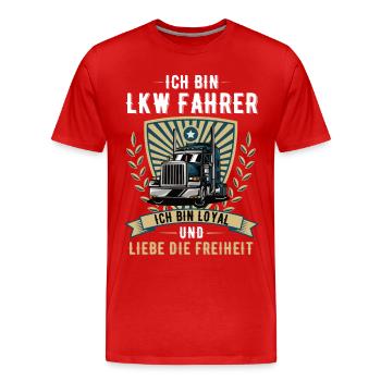 Lkw Trucker Fernfahrer Truck lkw fahrer brummi - Männer Premium Bio T-Shirt - Rot - Vorne - Damien (186cm)