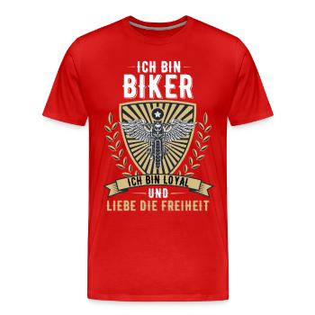 Motorrad Biker Motorradfahrer Chopper Motorräder - Männer Premium Bio T-Shirt - Rot - Vorne - Damien (186cm)