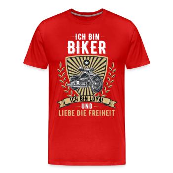 Motorrad Biker Motorradfahrer Bikerin Motorräder - Männer Premium Bio T-Shirt - Rot - Vorne - Damien (186cm)