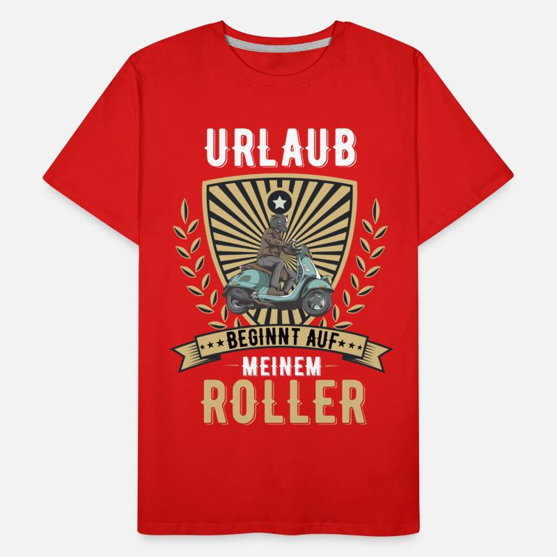 Roller Rollerfahrer Scooter Moped Motorroller Männer Premium Bio T-Shirt