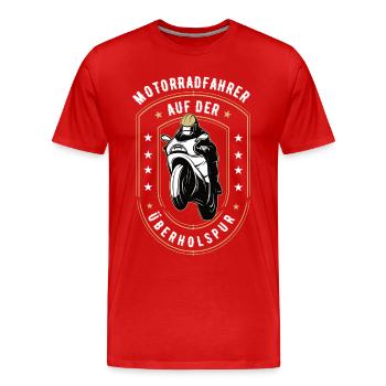 Motorrad Biker Motorradfahrer bike Rennmotorrad - Männer Premium Bio T-Shirt - Rot - Vorne - Damien (186cm)