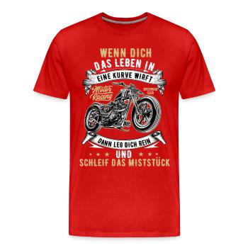 Motorrad Biker Motorradfahrer bike Rocker Rentner - Männer Premium Bio T-Shirt - Rot - Vorne - Damien (186cm)