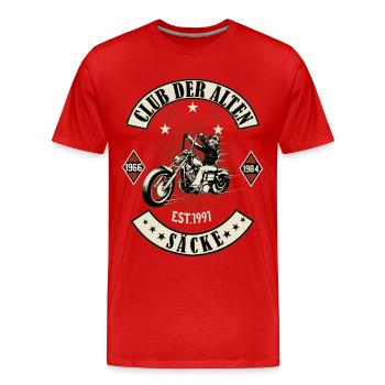 Club der alten Säcke Motorrad Biker Motorradfahrer - Männer Premium Bio T-Shirt - Rot - Vorne - Damien (186cm)