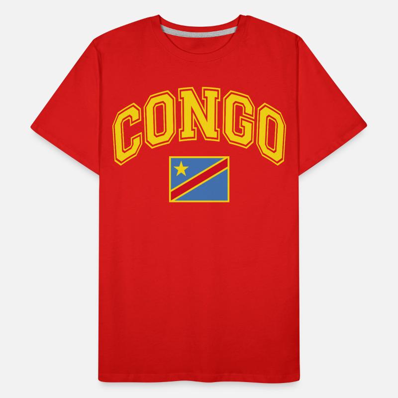 Drapeau du Congo T-shirt bio Premium Homme