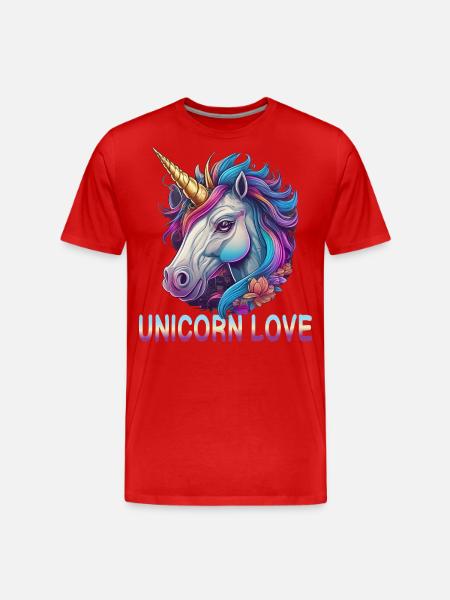 Unicorn Love - Men's Premium Organic T-Shirt - red