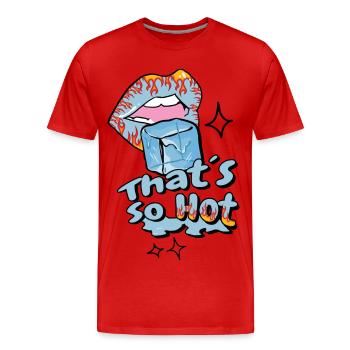 Bouche chaude avec de la glace - T-shirt bio Premium Homme - rouge - Devant - Damien (186cm)