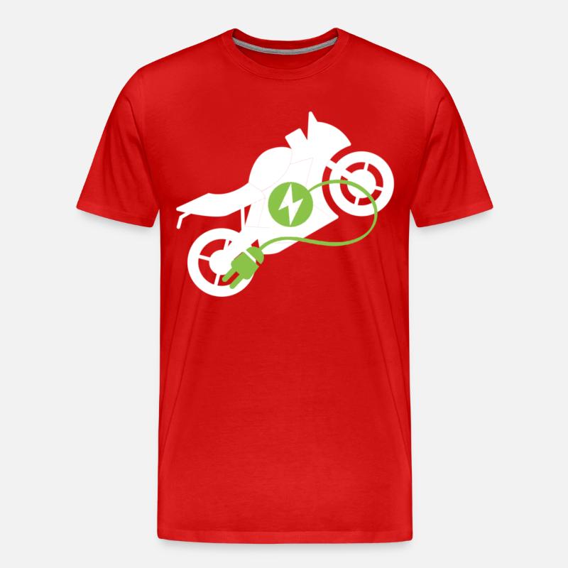  Elektrisches Motorrad Design - Männer Premium Bio T-Shirt - Rot