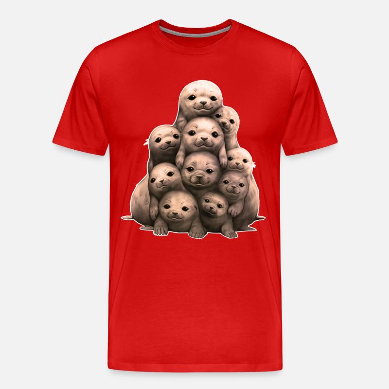 Robben Seehunde - Männer Premium Bio T-Shirt - Rot