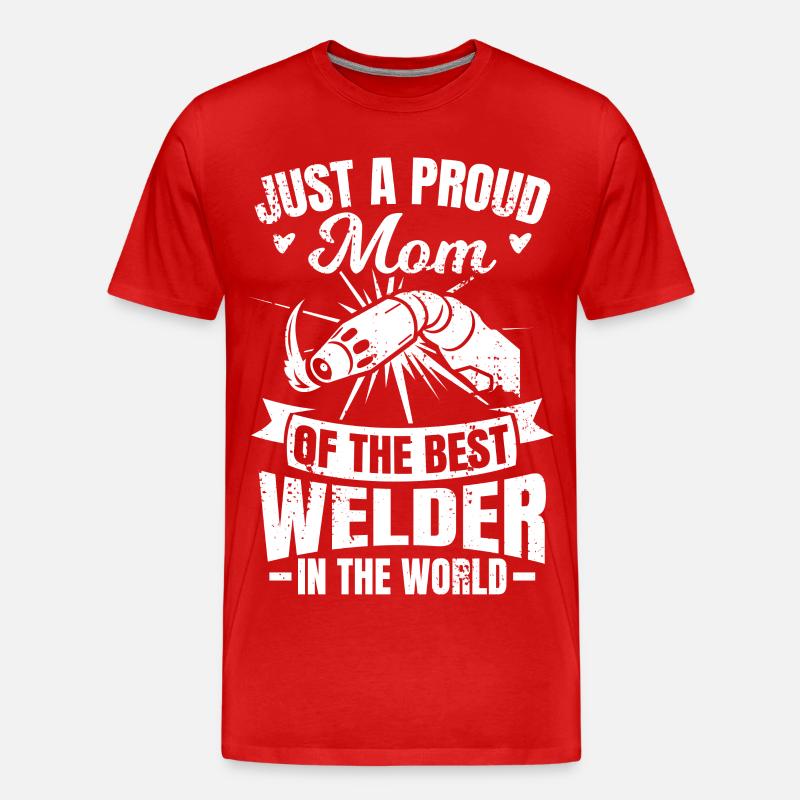Stolze Mutter des besten Schweißers - Männer Premium Bio T-Shirt - Rot
