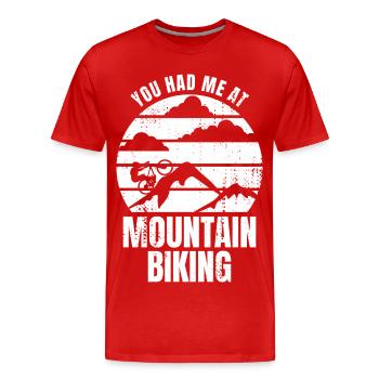Vététistes - T-shirt bio Premium Homme - rouge - Devant - Damien (186cm)