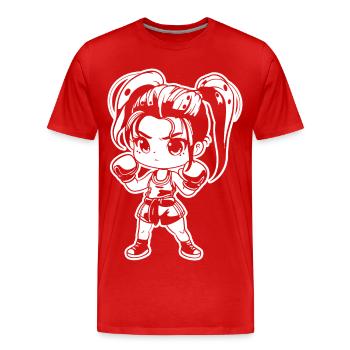 Kickboxer Manga Style - Men's Premium Organic T-Shirt - red - Front - Damien (186cm)