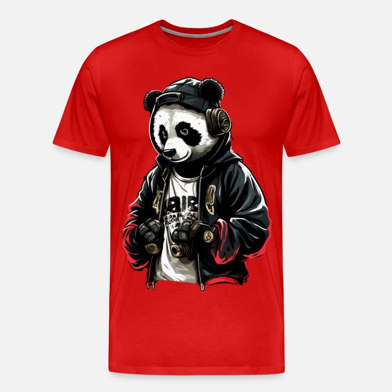 SSW29 Disko Panda - Männer Premium Bio T-Shirt - Rot
