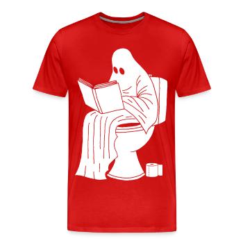 La pause du fantôme - T-shirt bio Premium Homme - rouge - Devant - Damien (186cm)
