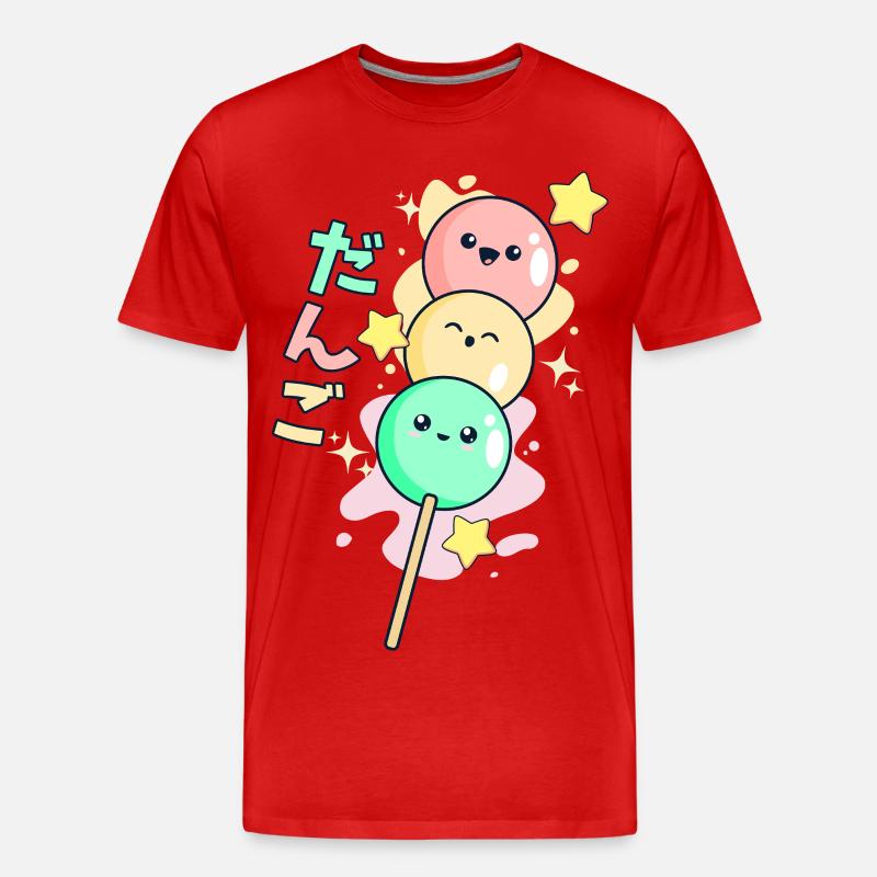 Kawaii Happy Hanami Dango - Männer Premium Bio T-Shirt - Rot