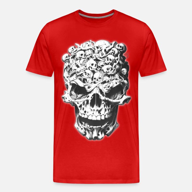 Schädel der Schädel - Männer Premium Bio T-Shirt - Rot