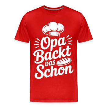 Grand-père le fait bien au four - T-shirt bio Premium Homme - rouge - Devant - Damien (186cm)