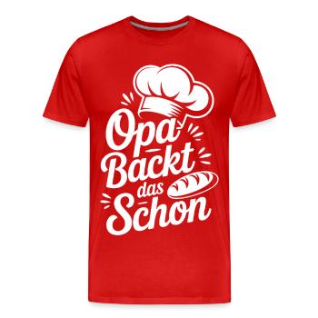 Grandpa bakes it nicely - Men's Premium Organic T-Shirt - red - Front - Damien (186cm)