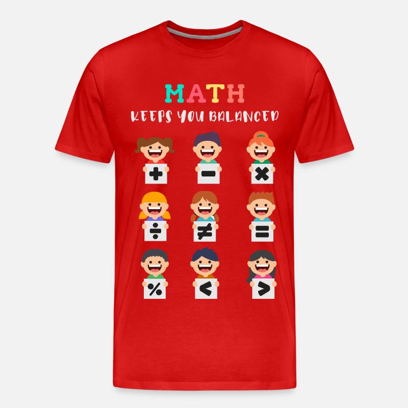 Mathe hält dich im Gleichgewicht - Männer Premium Bio T-Shirt - Rot