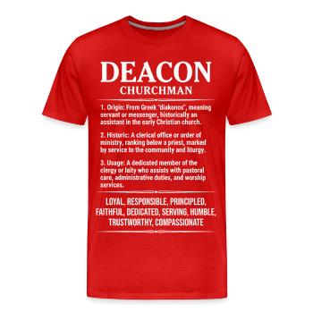 Church Religious Definition Deacon - Men's Premium Organic T-Shirt - red - Front - Damien (186cm)