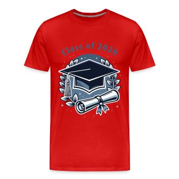 Graduate 2026 – diploma and hat - Men's Premium Organic T-Shirt - red - Front - Damien (186cm)