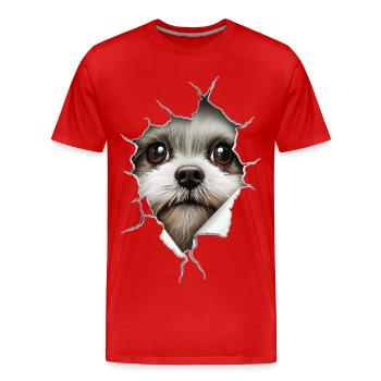 Shih Tzu - Männer Premium Bio T-Shirt - Rot - Vorne - Damien (186cm)