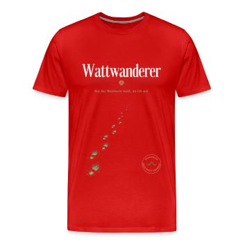 Wattwanderer Nordsee Wattenmeer Shirt Geschenk - Männer Premium Bio T-Shirt - Rot - Vorne - Damien (186cm)