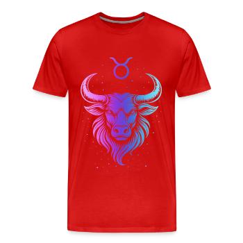 Gradient Cosmique de Taureau - T-shirt bio Premium Homme - rouge - Devant - Damien (186cm)