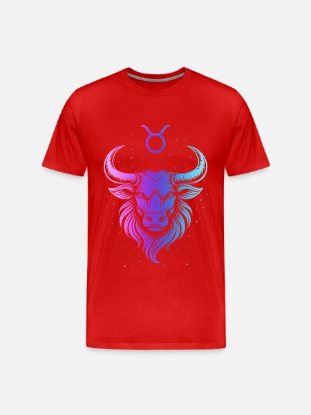 Gradient Cosmique de Taureau - T-shirt bio Premium Homme - rouge
