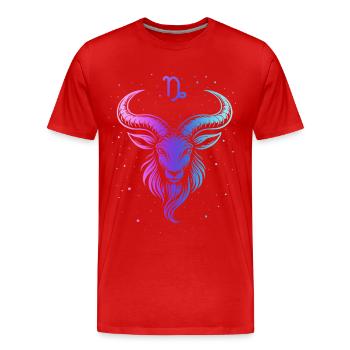 Chèvre colorée avec motif d’étoiles - T-shirt bio Premium Homme - rouge - Devant - Damien (186cm)