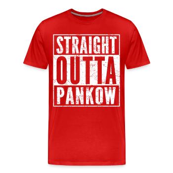 STRAIGHT OUTTA PANKOW Chemise drôle de Berlin - T-shirt bio Premium Homme - rouge - Devant - Damien (186cm)