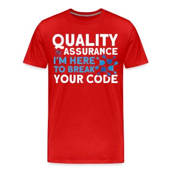 QA Ingenieur QA Tester Software Tester - Männer Premium Bio T-Shirt - Rot - Vorne - Damien (186cm)