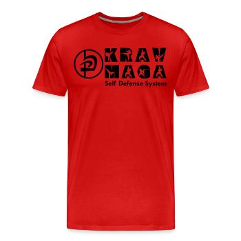 Krav Maga Autodéfense Sport de combat Arts martiaux - T-shirt bio Premium Homme - rouge - Devant - Damien (186cm)