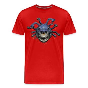 Dungeons & Dragons Beholder - Men's Premium Organic T-Shirt - red - Front - Damien (186cm)