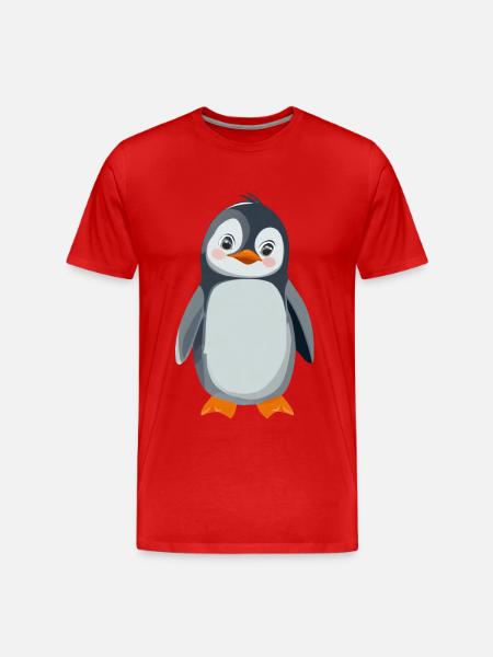 Penguin - Men's Premium Organic T-Shirt - red
