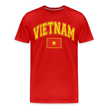 Vietnam Flag - Men's Premium Organic T-Shirt - red - Front - Damien (186cm)