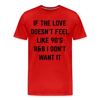 love - Men's Premium Organic T-Shirt - red - Front - Damien (186cm)
