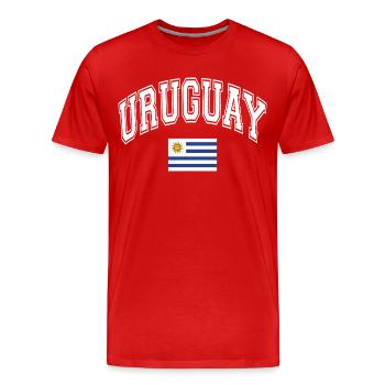Uruguay Flagge - Männer Premium Bio T-Shirt - Rot - Vorne - Damien (186cm)