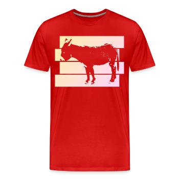 Cute Dwarf Donkey Friend Gift - Men's Premium Organic T-Shirt - red - Front - Damien (186cm)