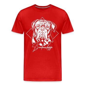 BORDEAUXDOGGE Portrait Hunde Wilsigns - Männer Premium Bio T-Shirt - Rot - Vorne - Damien (186cm)