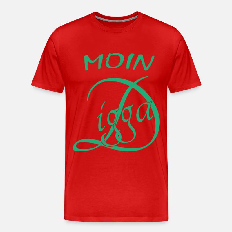 Moin Digga - Männer Premium Bio T-Shirt - Rot