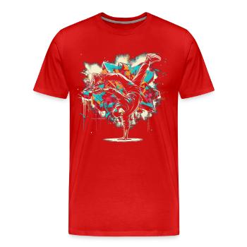 Breakdance Graffiti Sprayer - Männer Premium Bio T-Shirt - Rot - Vorne - Damien (186cm)