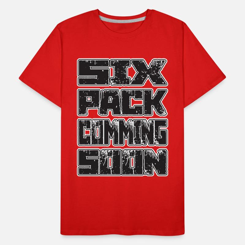 SIX PACK COMMIMG SOON Training GYM Geschenk Männer Premium Bio T-Shirt