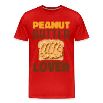Amateur de beurre de cacahuète - T-shirt bio Premium Homme - rouge - Devant - Damien (186cm)